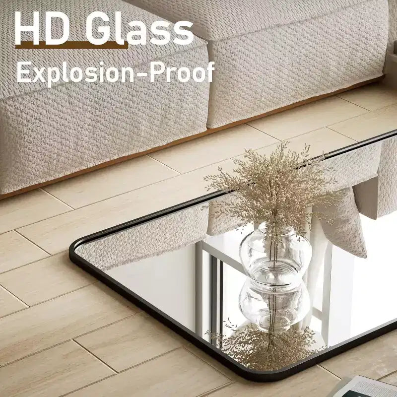 65 x 24 Full Length Mirror with Rounded Corners, Floor Mirror for Standing, Hanging or Leaning