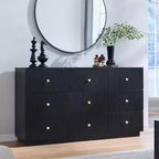 9 Drawer Fluted Dresser, 55IN Wide Wood Chest of Drawers with Deep Storage, Modern Storage Organizer for Bedroom, Living Room