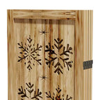 63*67 in Wood Room Divider Folding Privacy Screen Freestanding Partition for Indoor, 4-Panels, Brown