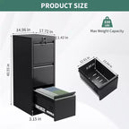 103IN Rolling Storage Cabinet with Lock, Workbench & Adjustable Shelf, Mobile Tool Chest for Garage, Shop, Office, Black