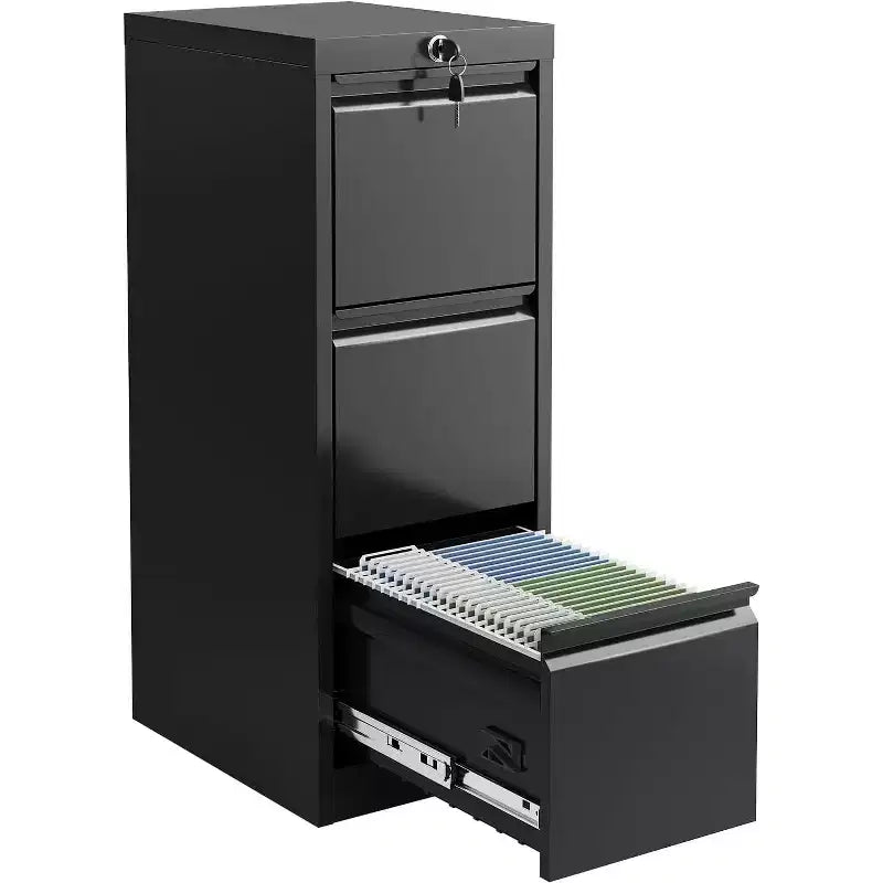 103IN Rolling Storage Cabinet with Lock, Workbench & Adjustable Shelf, Mobile Tool Chest for Garage, Shop, Office, Black