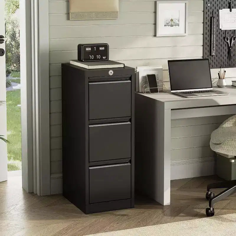 103IN Rolling Storage Cabinet with Lock, Workbench & Adjustable Shelf, Mobile Tool Chest for Garage, Shop, Office, Black