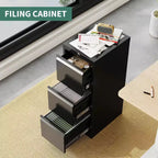 103IN Rolling Storage Cabinet with Lock, Workbench & Adjustable Shelf, Mobile Tool Chest for Garage, Shop, Office, Black
