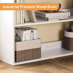 6 Tier Industrial Corner Bookshelf, L Shaped Bookcase with Baffles and Shelves, Large Storage Display Unit for Living Room, Home Office