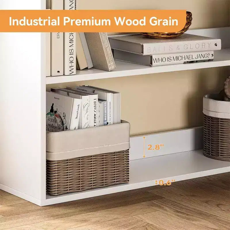 6 Tier Industrial Corner Bookshelf, L Shaped Bookcase with Baffles and Shelves, Large Storage Display Unit for Living Room, Home Office