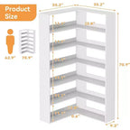 6 Tier Industrial Corner Bookshelf, L Shaped Bookcase with Baffles and Shelves, Large Storage Display Unit for Living Room, Home Office