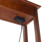 Flip Top End Table with Storage and Charging Station, Featuring USB Ports, Power Outlets and Slim Space Saving Design