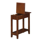 Flip Top End Table with Storage and Charging Station, Featuring USB Ports, Power Outlets and Slim Space Saving Design