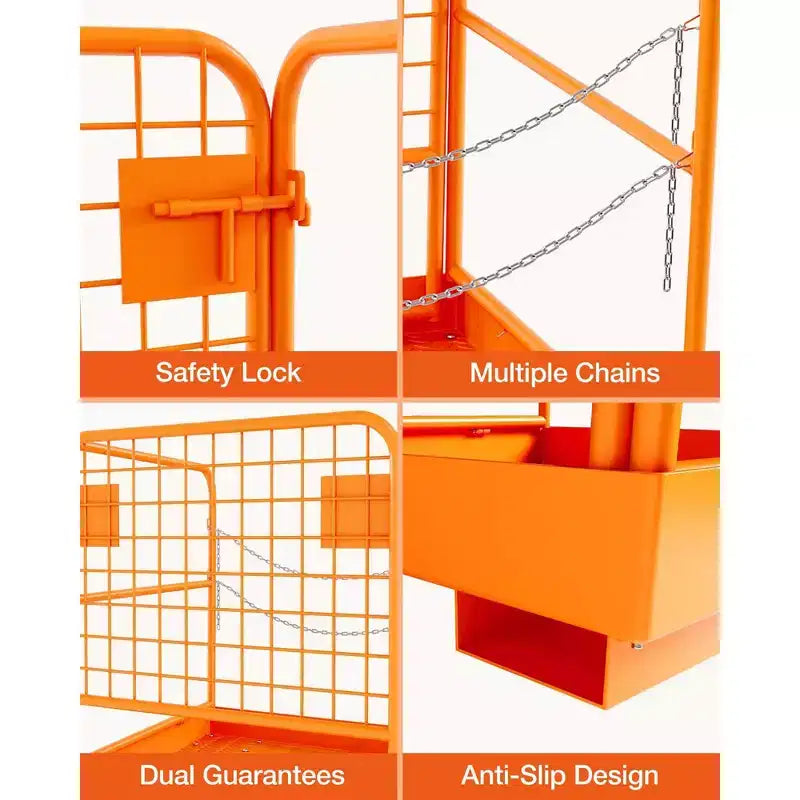 Forklift Safety Cage, Forklift Man Basket - 36''x36'' Heavy Duty 1200Lbs Capacity Work Platform for Aerial Jobs