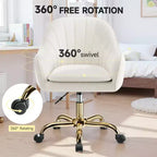 Velvet Desk Chair for Home Office, Soft Height Adjustable 360 Swivel Computer Chair, Beige
