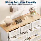 Fluted 7 Drawer Dresser, 45'' Tall Dresser, 7 Chest of Drawers, Wooden Chest with Clothes Storage, Storage Cabinet for Living Room Bedroom
