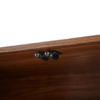 Modern Fluted 4 Door Sideboard Buffet Cabinet with Adjustable Shelves, Walnut