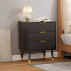 3-Drawer Fluted Dresser, Modern Bedroom Storage Chest with Wood Frame, Compact Dresser Nightstand for Bedroom Living Room