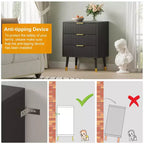 3-Drawer Fluted Dresser, Modern Bedroom Storage Chest with Wood Frame, Compact Dresser Nightstand for Bedroom Living Room
