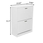 31 in. H x 24 in. W White Titanium Wood Shoe Storage Cabinet