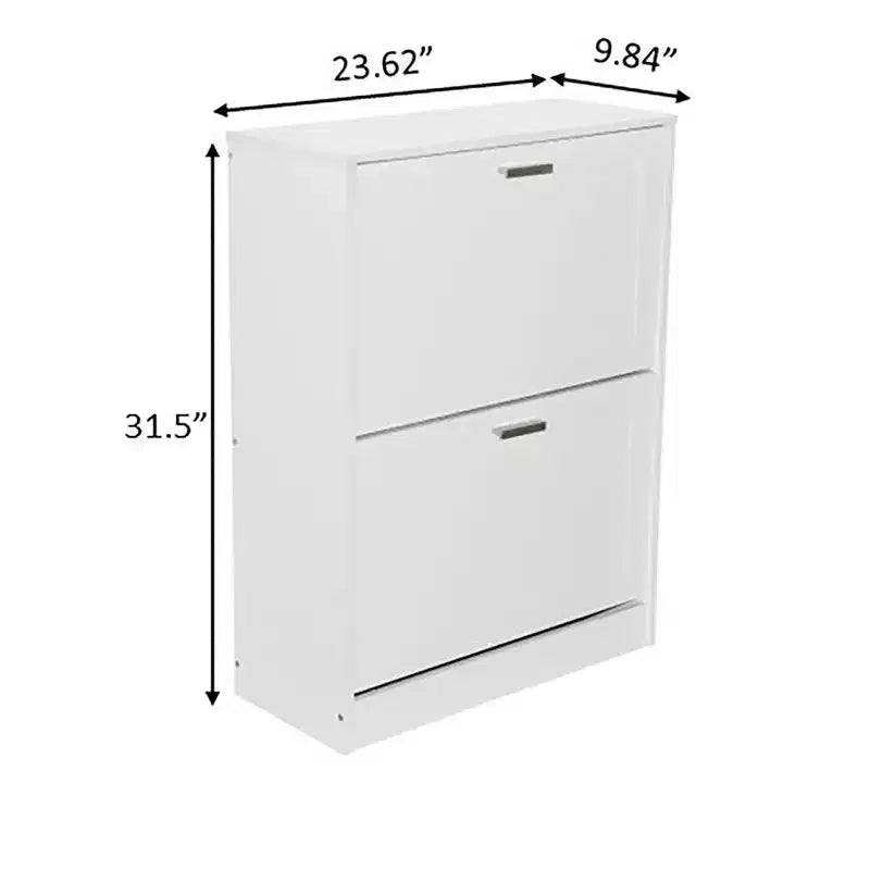 31 in. H x 24 in. W White Titanium Wood Shoe Storage Cabinet
