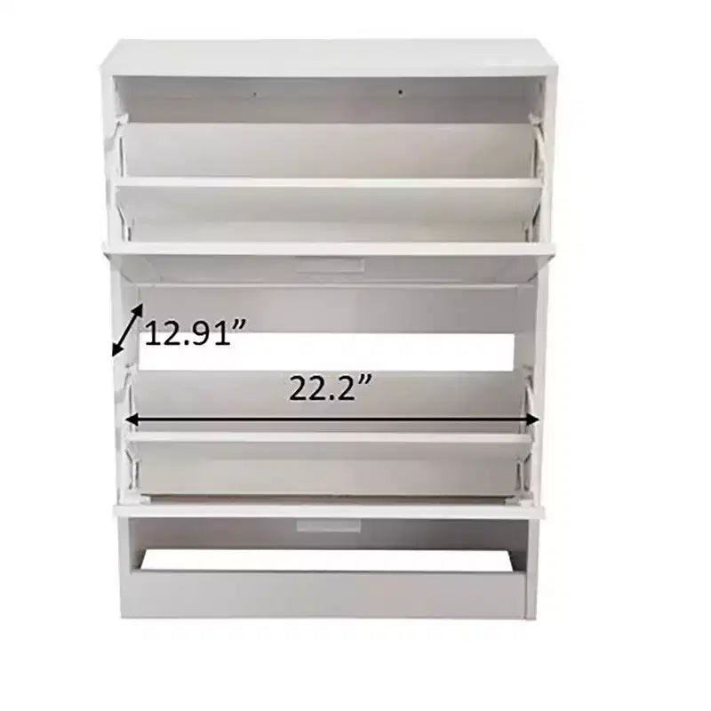 31 in. H x 24 in. W White Titanium Wood Shoe Storage Cabinet