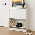 31 in. H x 24 in. W White Titanium Wood Shoe Storage Cabinet