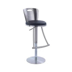 Metal-Back Adjustable Height Stool