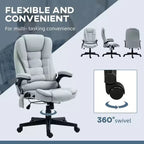 6 Point Vibrating Massage Executive Office Chair with Heat, Reclining Computer Chair with Remote, Comfy Chair for Study, Office, Gray
