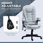 6 Point Vibrating Massage Executive Office Chair with Heat, Reclining Computer Chair with Remote, Comfy Chair for Study, Office, Gray