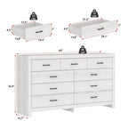 Rustic 9-Drawer Chest Dresser Organizer Compartments Solid Build, Spacious Drawers