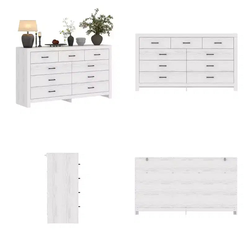 Rustic 9-Drawer Chest Dresser Organizer Compartments Solid Build, Spacious Drawers