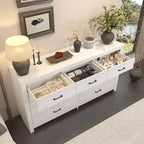 Rustic 9-Drawer Chest Dresser Organizer Compartments Solid Build, Spacious Drawers