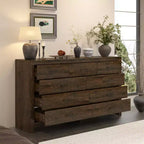 Rustic 9-Drawer Chest Dresser Organizer Compartments Solid Build, Spacious Drawers
