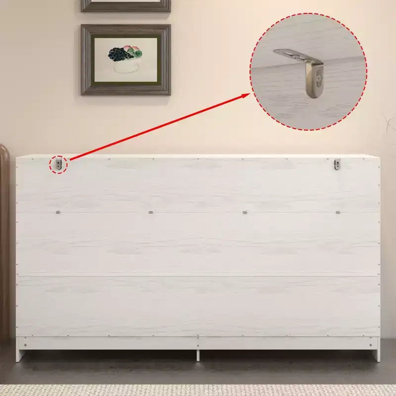 Rustic 9-Drawer Chest Dresser Organizer Compartments Solid Build, Spacious Drawers