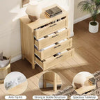 Bedroom Recessed Dresser, Dressing Table Cabinet, 35.4 High Dresser with 4 Drawers with Clothes Storage for Bedroom, Living Room