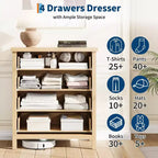 Bedroom Recessed Dresser, Dressing Table Cabinet, 35.4 High Dresser with 4 Drawers with Clothes Storage for Bedroom, Living Room