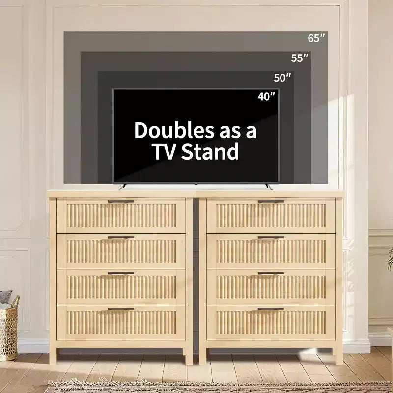 Bedroom Recessed Dresser, Dressing Table Cabinet, 35.4 High Dresser with 4 Drawers with Clothes Storage for Bedroom, Living Room