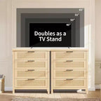 Bedroom Recessed Dresser, Dressing Table Cabinet, 35.4 High Dresser with 4 Drawers with Clothes Storage for Bedroom, Living Room