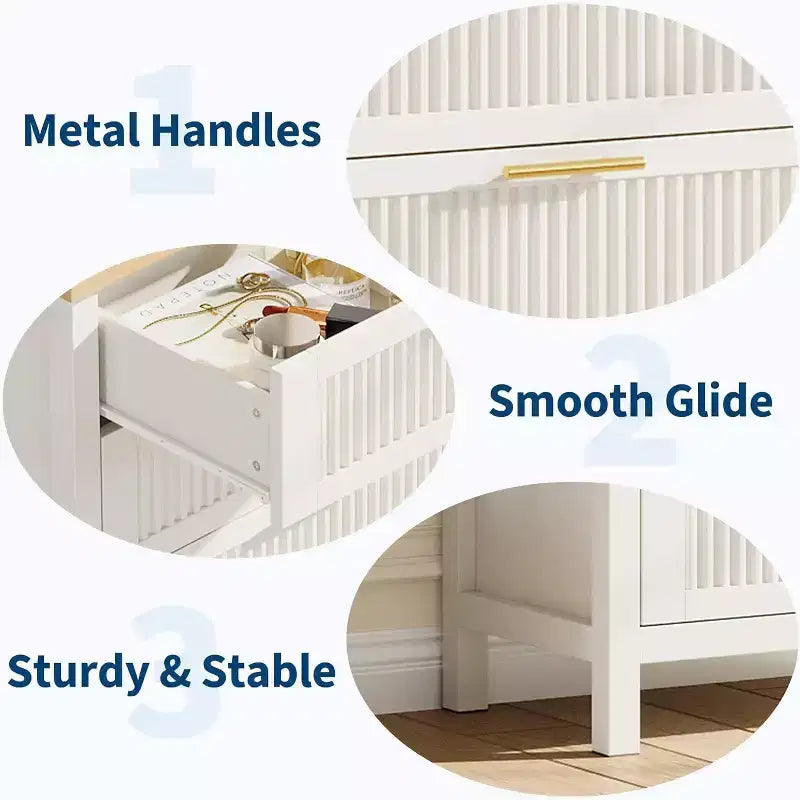 Bedroom Recessed Dresser, Dressing Table Cabinet, 35.4 High Dresser with 4 Drawers with Clothes Storage for Bedroom, Living Room