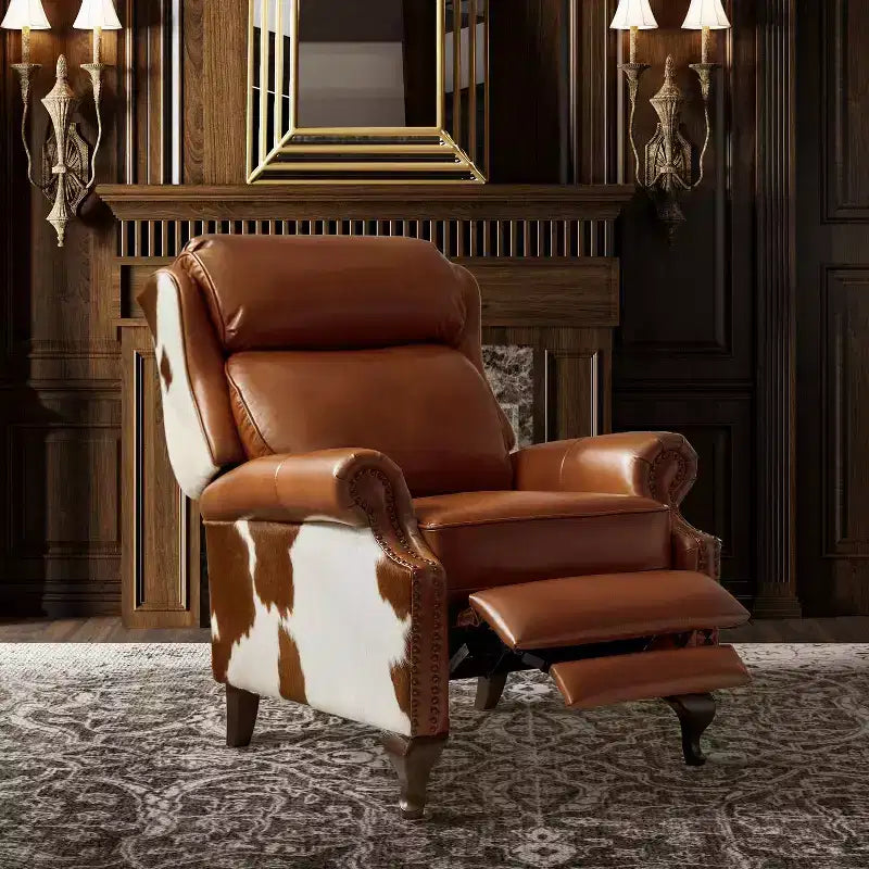 Genuine Leather Manual Recliner