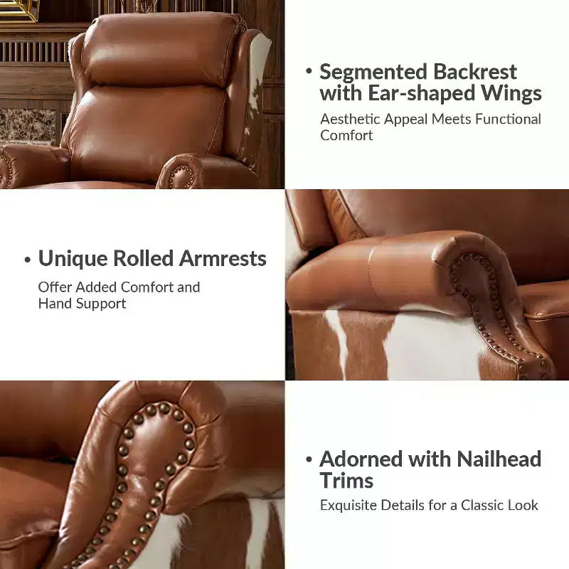 Genuine Leather Manual Recliner