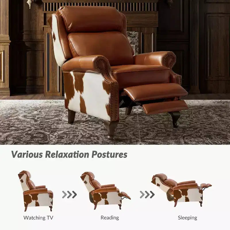 Genuine Leather Manual Recliner