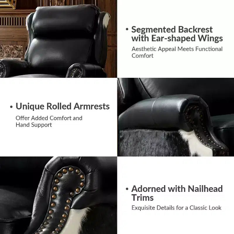 Genuine Leather Manual Recliner