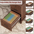 Executive Desk with File Drawers, Farmhouse Home Office Desk with Charging Station, 60 Wooden Computer Desk with Cabinet Storage for Work Study
