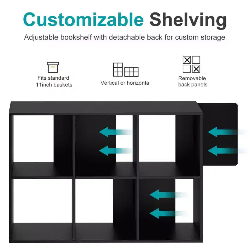Cube Storage Organizer Open Bookshelf Removable Back Panels