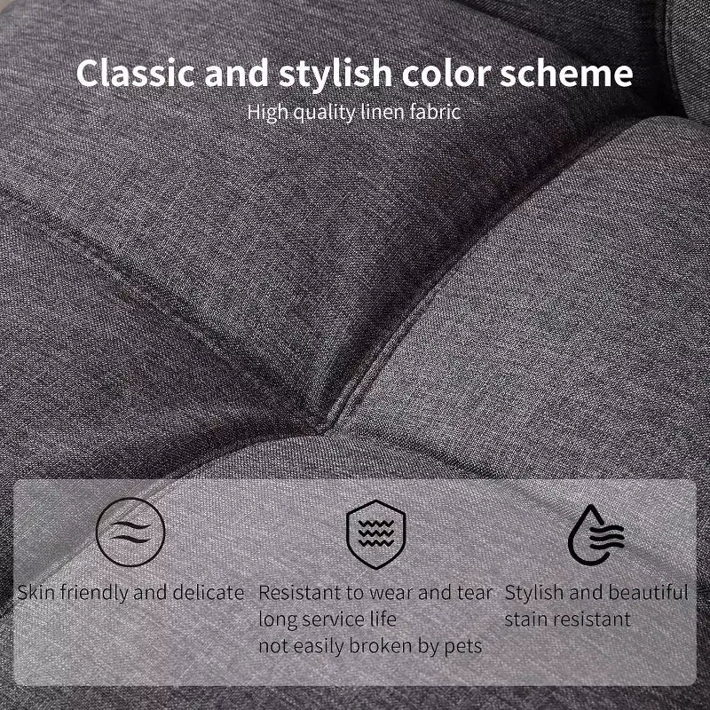Black Faux Leather Sofa Bed with Memory Foam, Adjustable Backrest & Armrests, Multifunctional Small Loveseat Sleeper Sofa