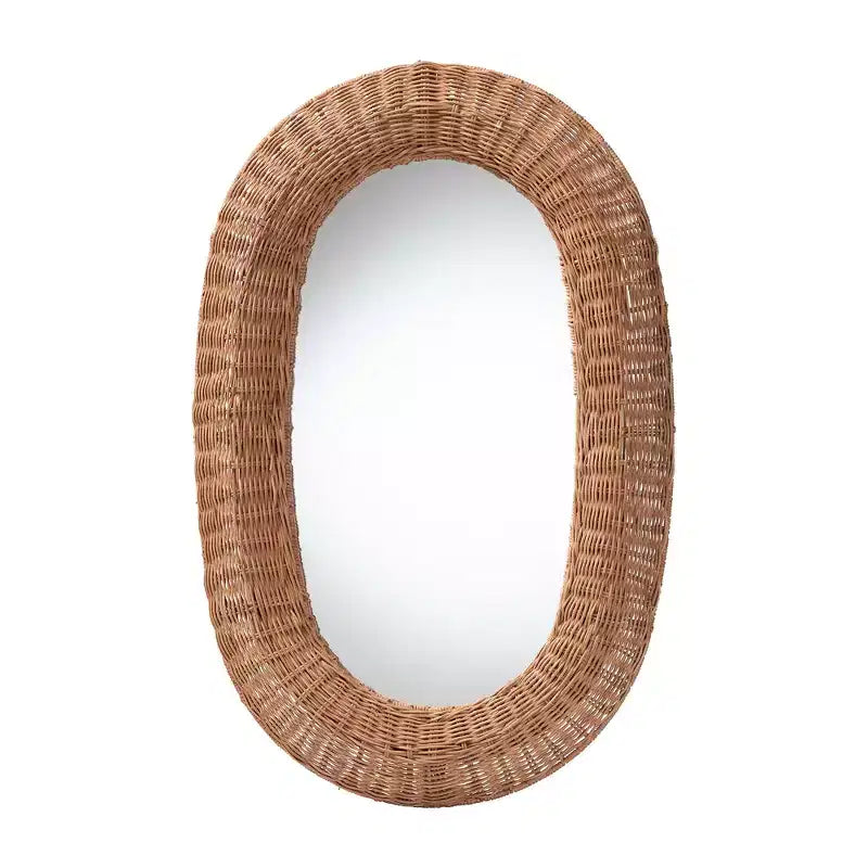 Oval Rattan Wall Mirror