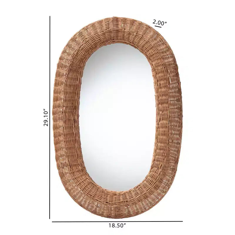 Oval Rattan Wall Mirror