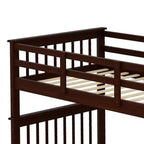 Stairway Twin over Twin Bunk Bed for Kids, Bunk Bed Frame with Storage and Guard Rail for Bedroom Dorm