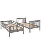 Stairway Twin over Twin Bunk Bed for Kids, Bunk Bed Frame with Storage and Guard Rail for Bedroom Dorm