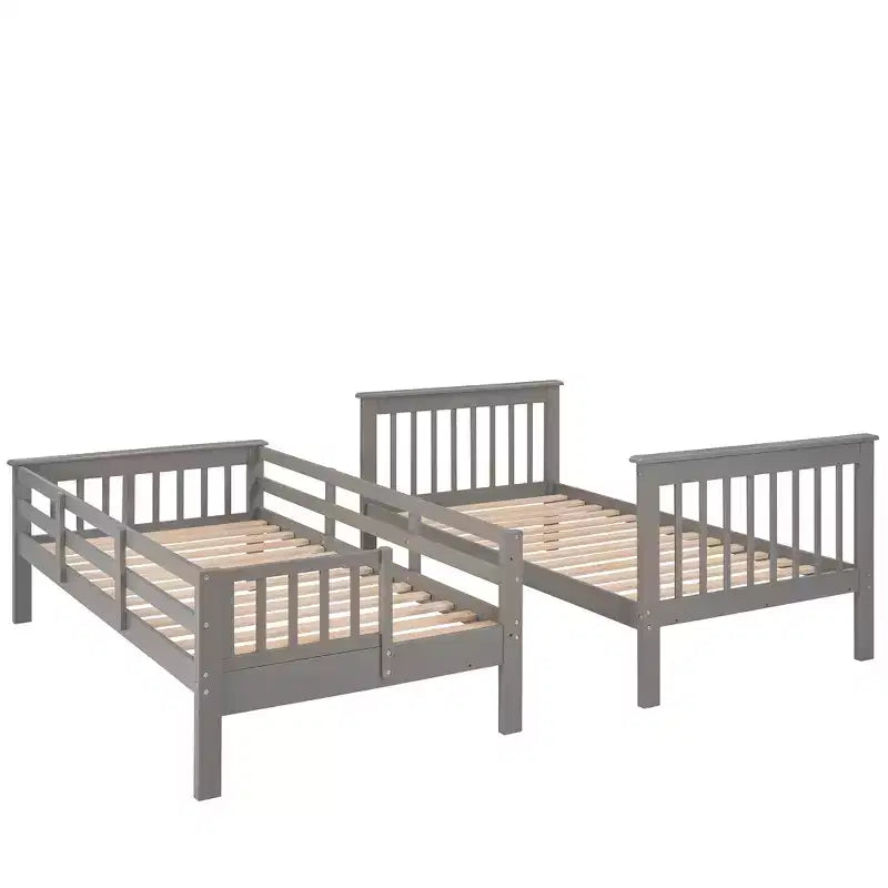 Stairway Twin over Twin Bunk Bed for Kids, Bunk Bed Frame with Storage and Guard Rail for Bedroom Dorm