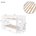 Stairway Twin over Twin Bunk Bed for Kids, Bunk Bed Frame with Storage and Guard Rail for Bedroom Dorm