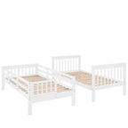 Stairway Twin over Twin Bunk Bed for Kids, Bunk Bed Frame with Storage and Guard Rail for Bedroom Dorm