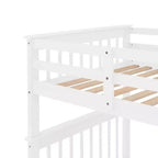 Stairway Twin over Twin Bunk Bed for Kids, Bunk Bed Frame with Storage and Guard Rail for Bedroom Dorm